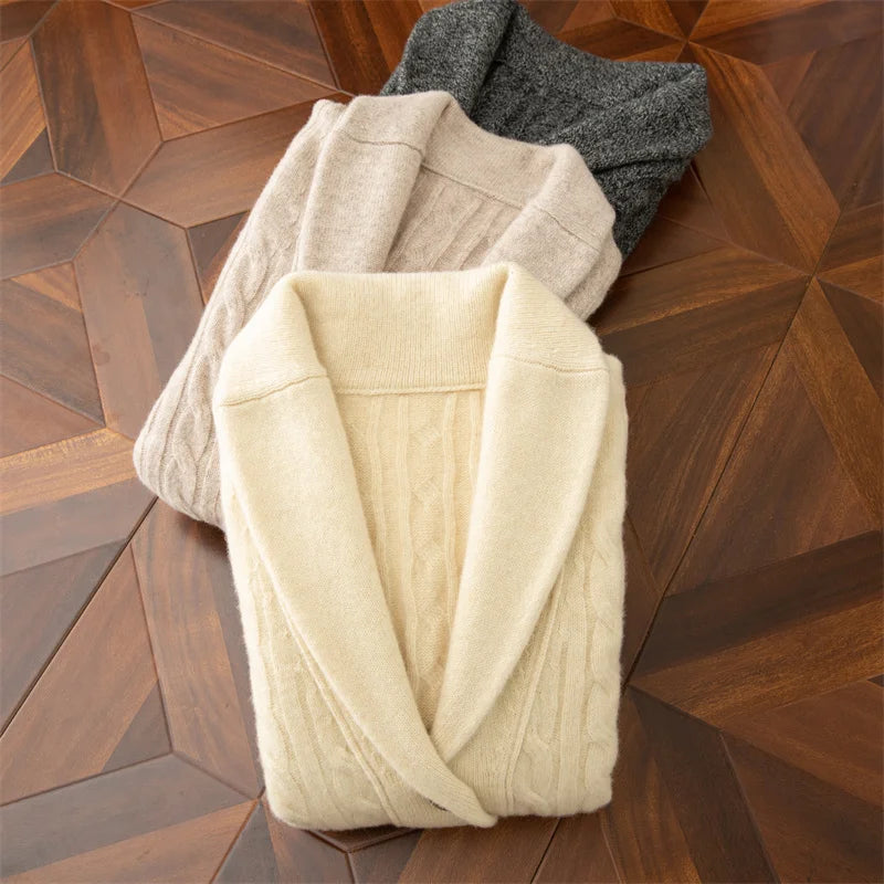 Men's Cable-Knit Cashmere Cardigan