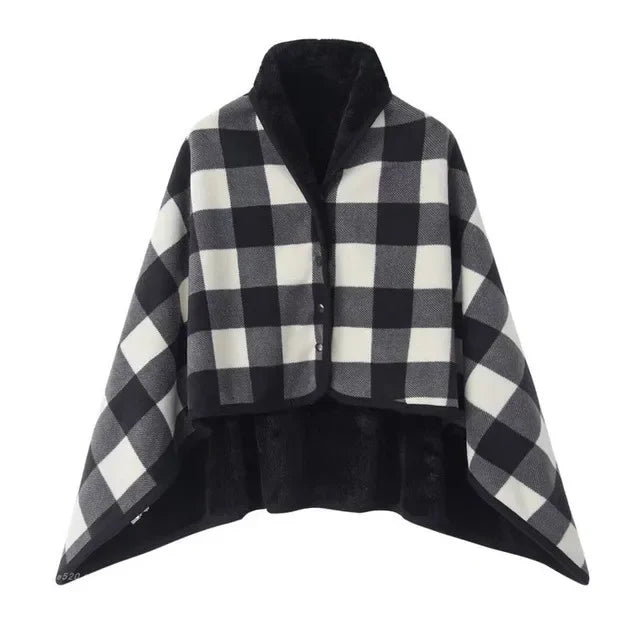 Plaid Wearable Blanket Shawl