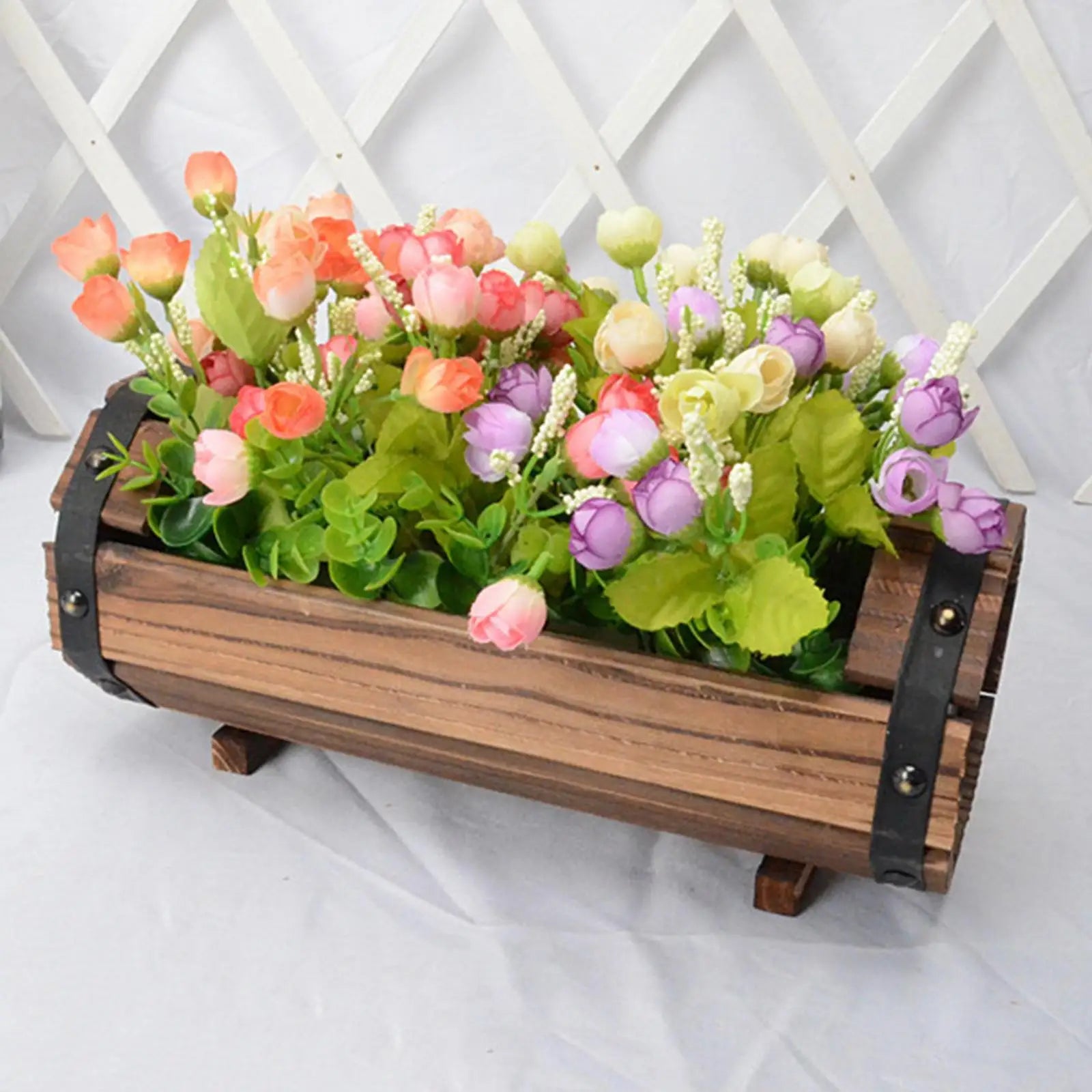 Rustic Barrel Planter Pot