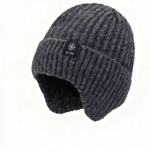 Faux Fur Ear Flap Knit Hat