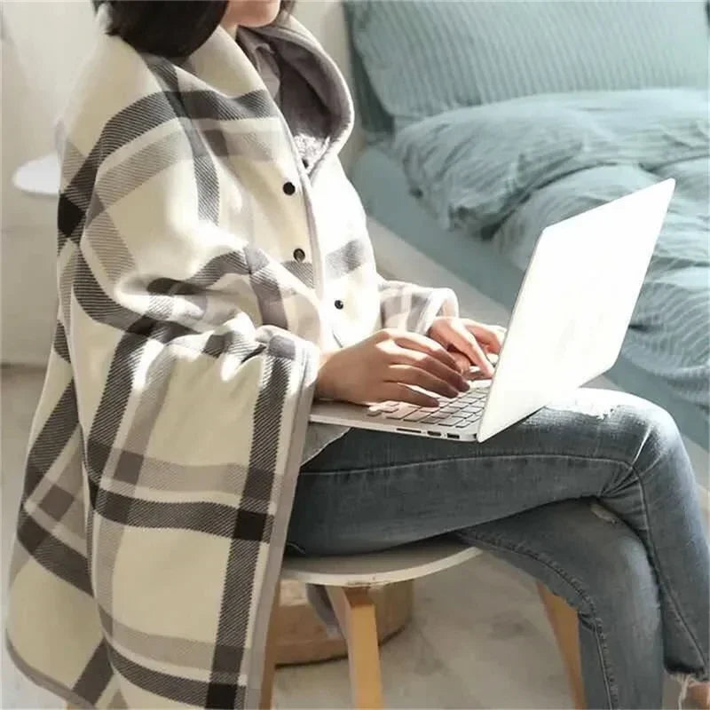Plaid Wearable Blanket Shawl