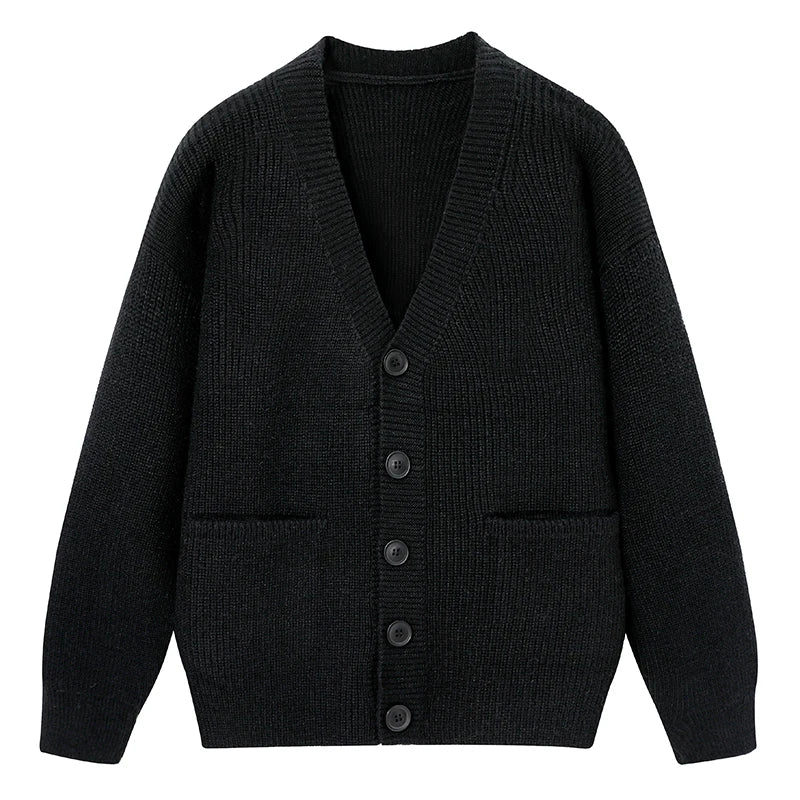 Men's V-Neck Button Knit Cardigan