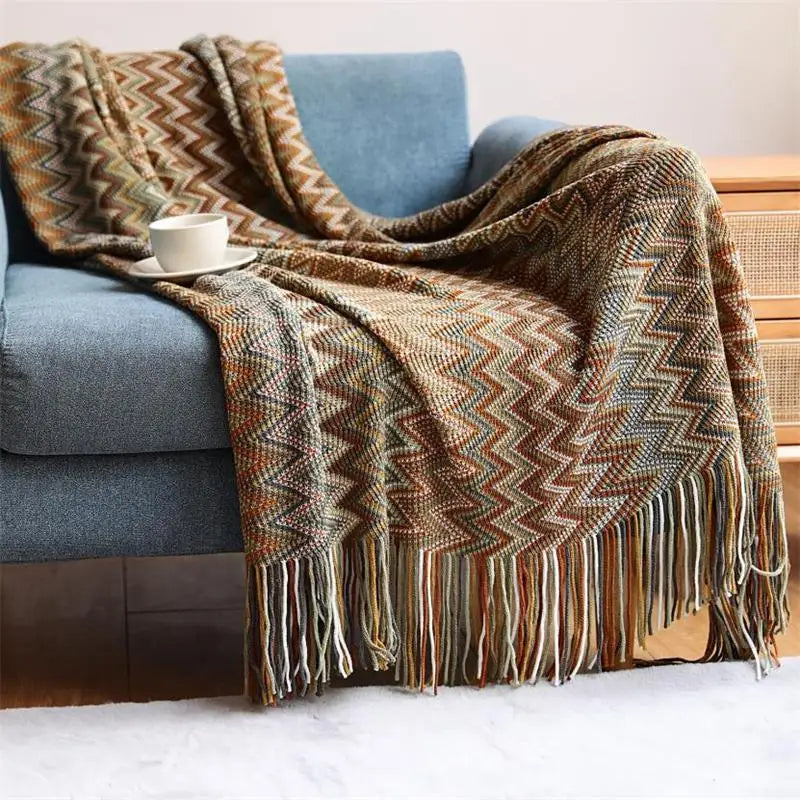 Trailhead Zigzag Knit Throw Blanket