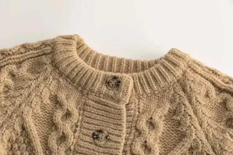 Kids' Cable-Knit Button Cardigan Sweater