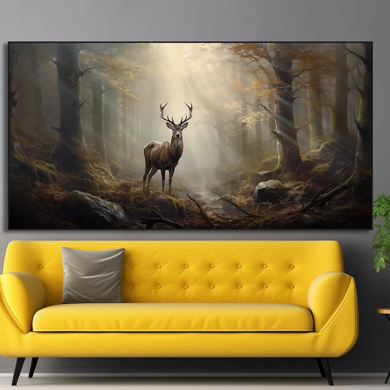 Misty Forest Wildlife Canvas Print