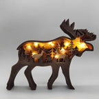 Meegan Mountain Wood Bear & Moose Accent
