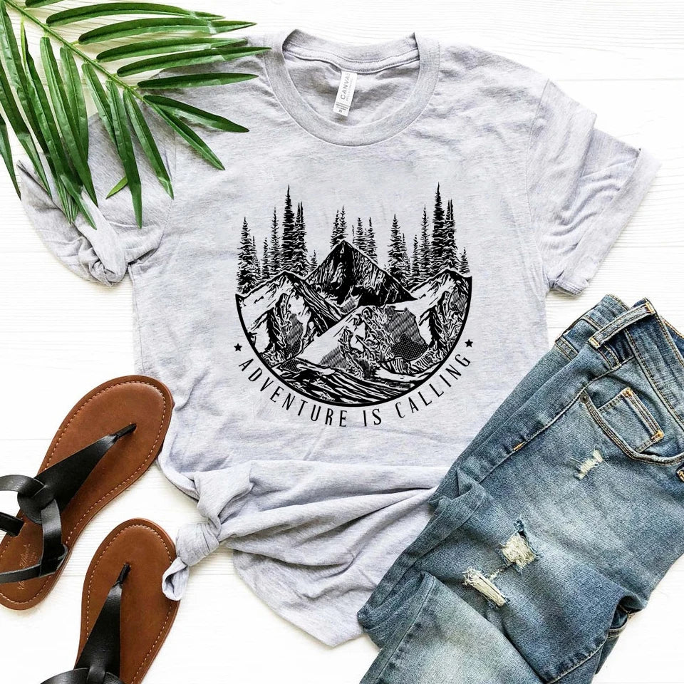 Adventure Is Calling Mountain Graphic Tee