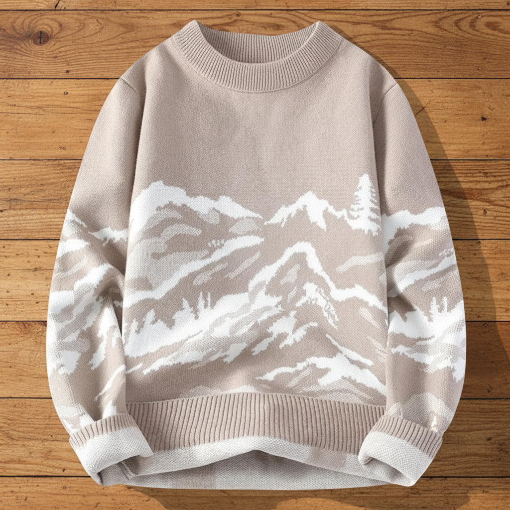 Men's Mountain Landscape Knit Sweater