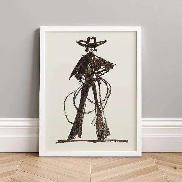 Western Cowgirl Canvas Wall Art Print