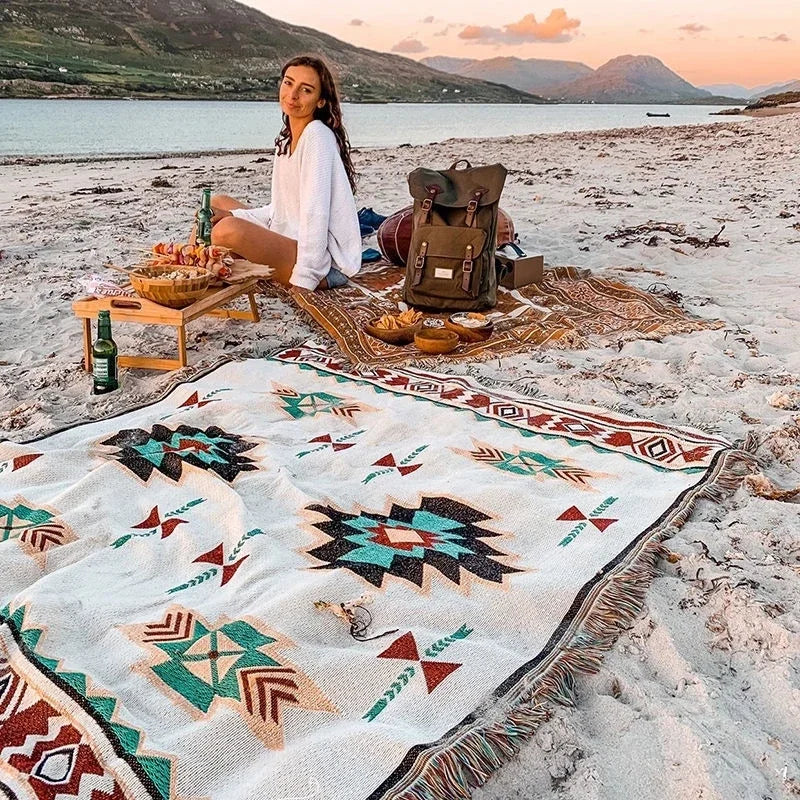 Mesa Campfire Aztec Throw Blanket
