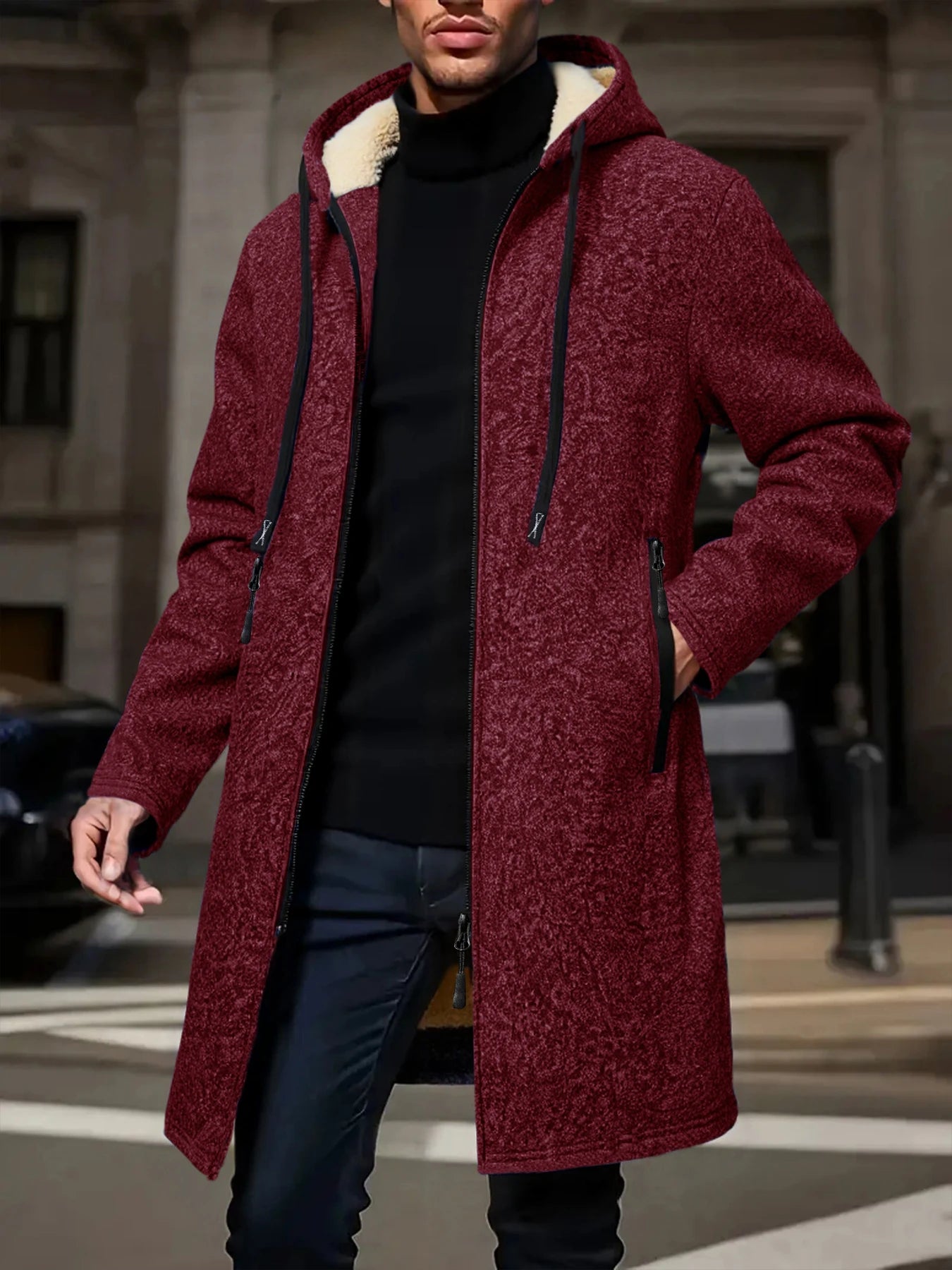 Men's Fleece-Lined Hooded Zip Jacket