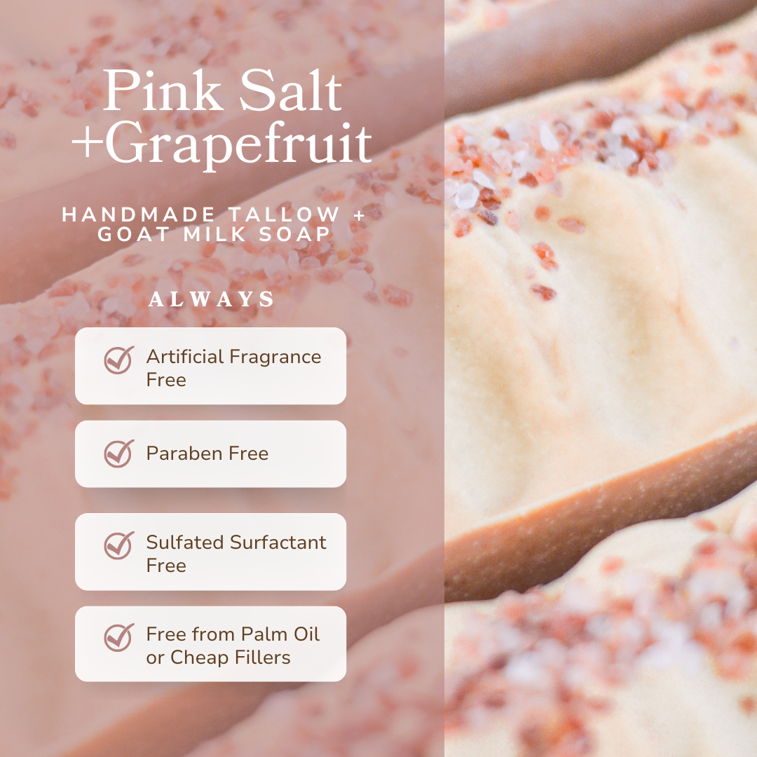 Pink Salt & Grapefruit Tallow Goat Milk Soap | 4.5 oz