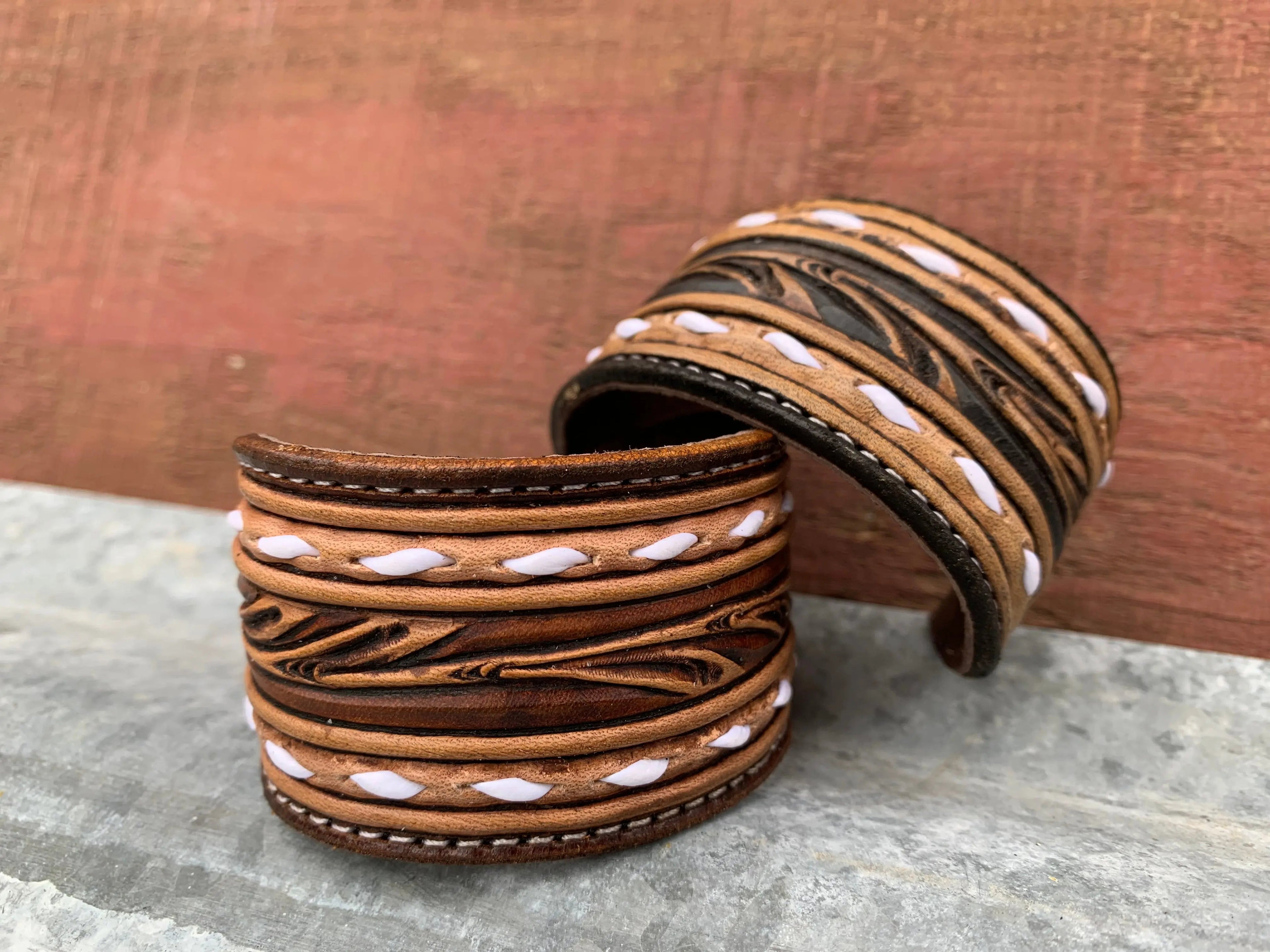 The Vera Handtooled Leather Cuff Bracelet