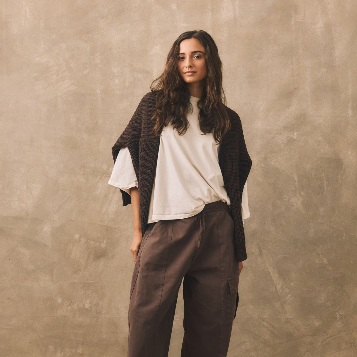 Women's Organic Cotton Cargo Trousers | Relaxed Barrel Leg