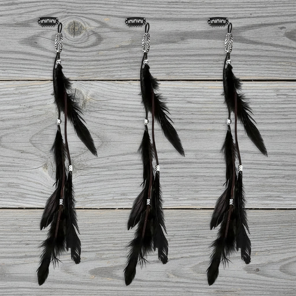 Western Feather Fringe Barrettes