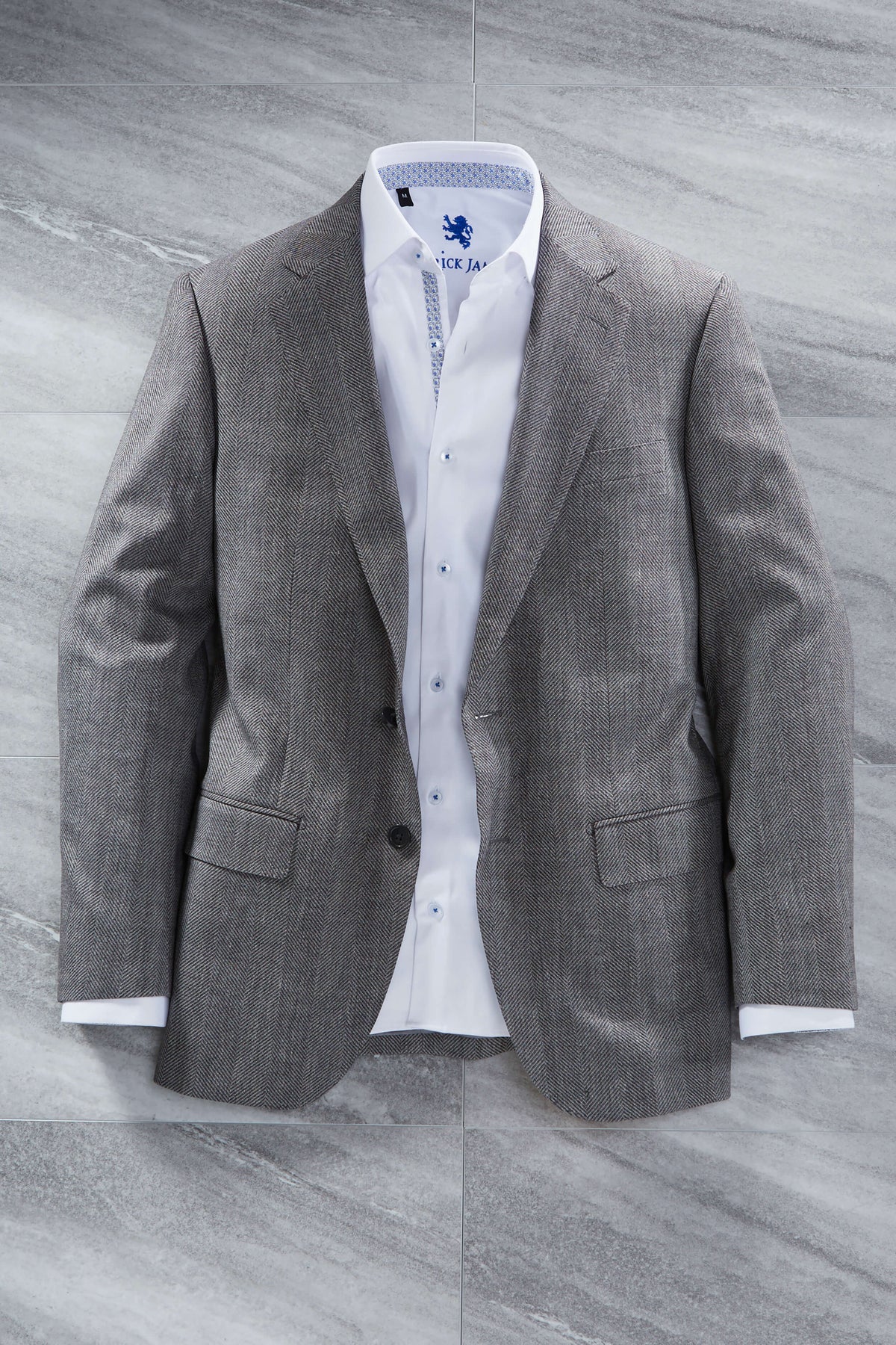 Patrick James 2 Button Side Vent Herringbone Sport Coat