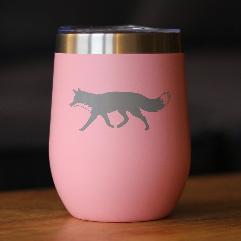 Mountain Fox Silhouette Wine Tumbler