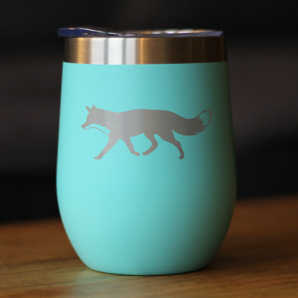 Mountain Fox Silhouette Wine Tumbler