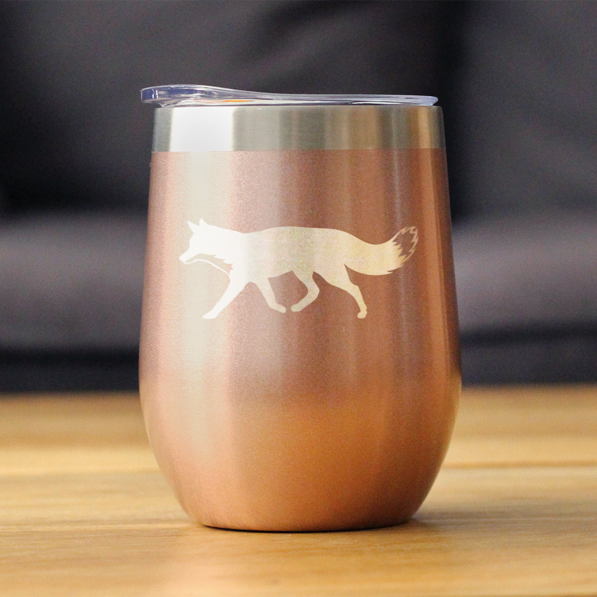 Mountain Fox Silhouette Wine Tumbler
