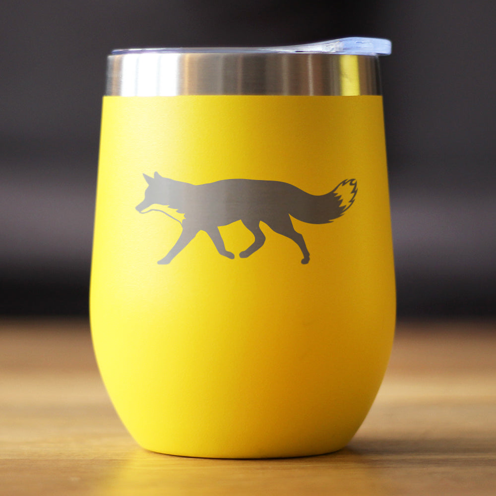 Mountain Fox Silhouette Wine Tumbler