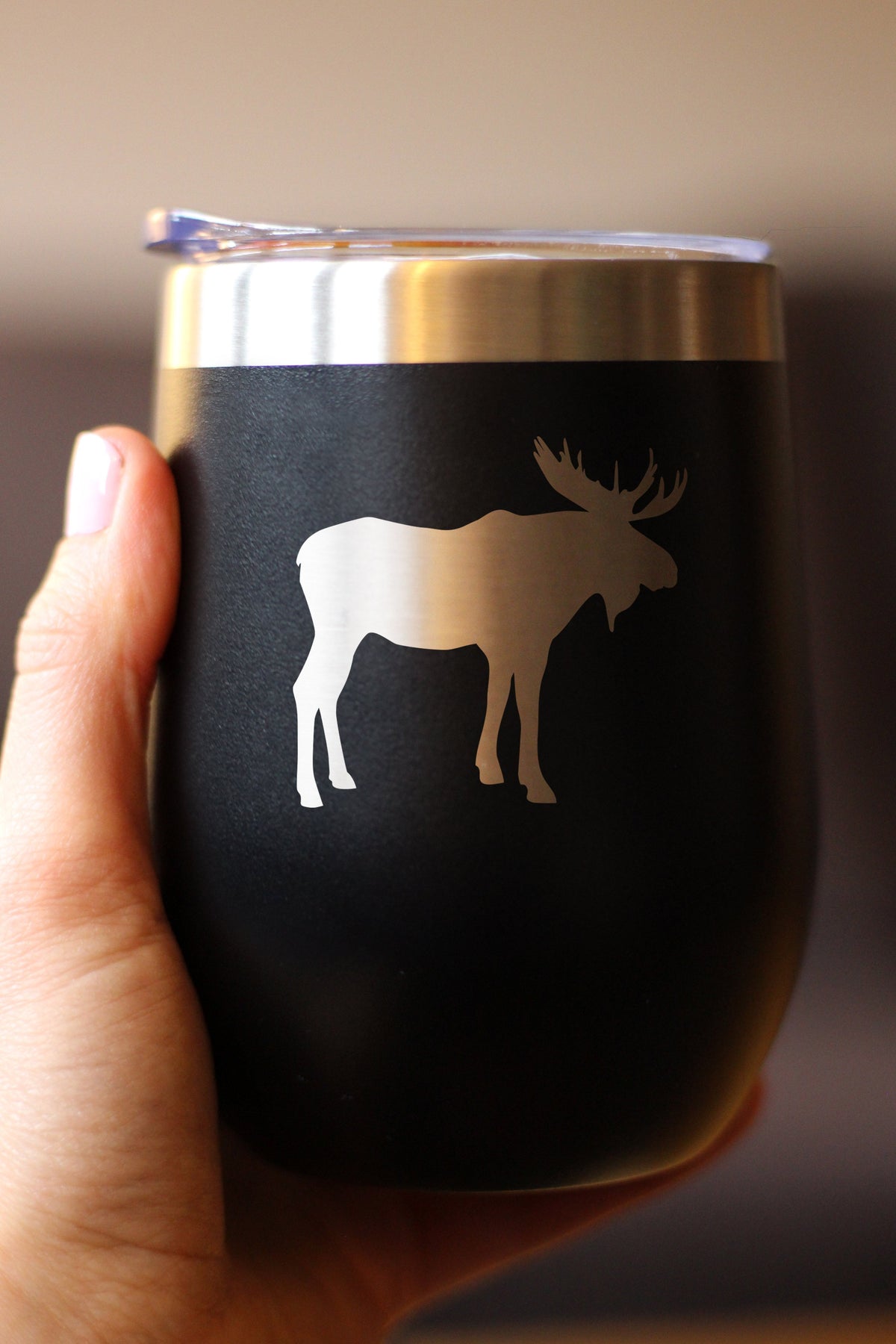 Moose Silhouette Insulated Wine Tumbler – 12 oz