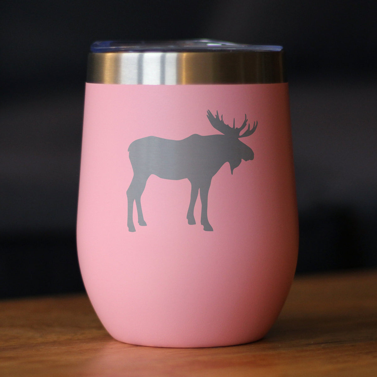 Moose Silhouette Insulated Wine Tumbler – 12 oz