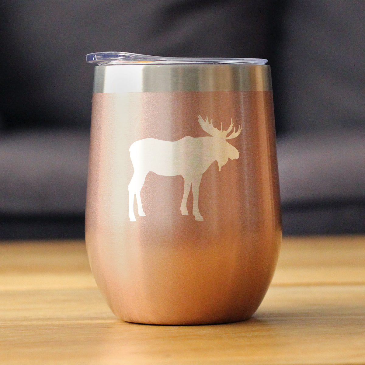 Moose Silhouette Insulated Wine Tumbler – 12 oz