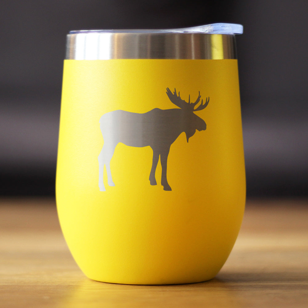 Moose Silhouette Insulated Wine Tumbler – 12 oz