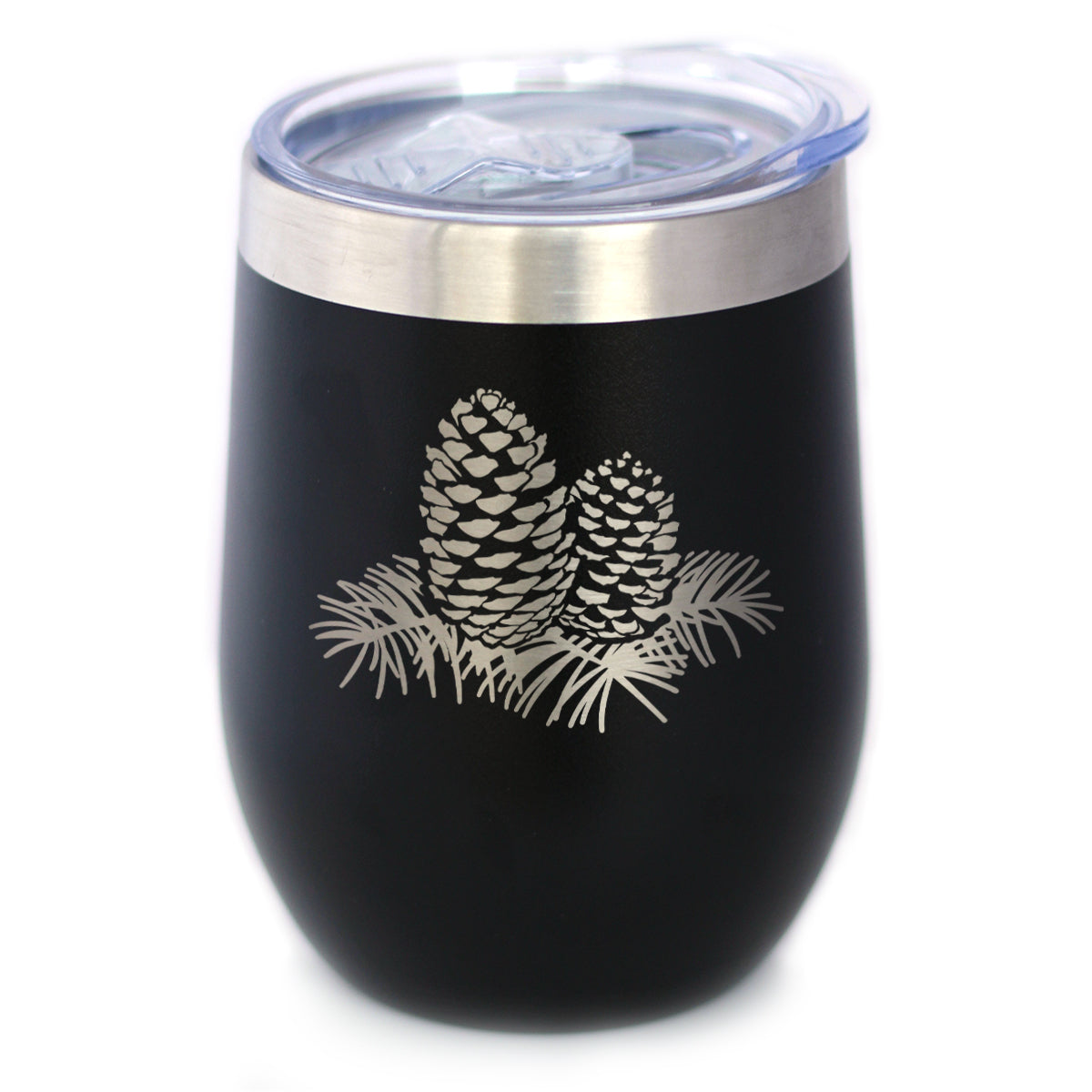 Pinecone Etched Insulated Wine Tumbler – 12 oz