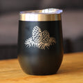 Pinecone Etched Insulated Wine Tumbler – 12 oz