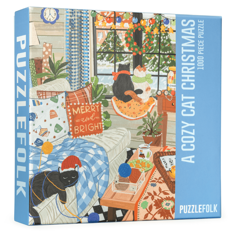 A Cozy Cat Christmas 1000 Piece Jigsaw Puzzle | Puzzlefolk