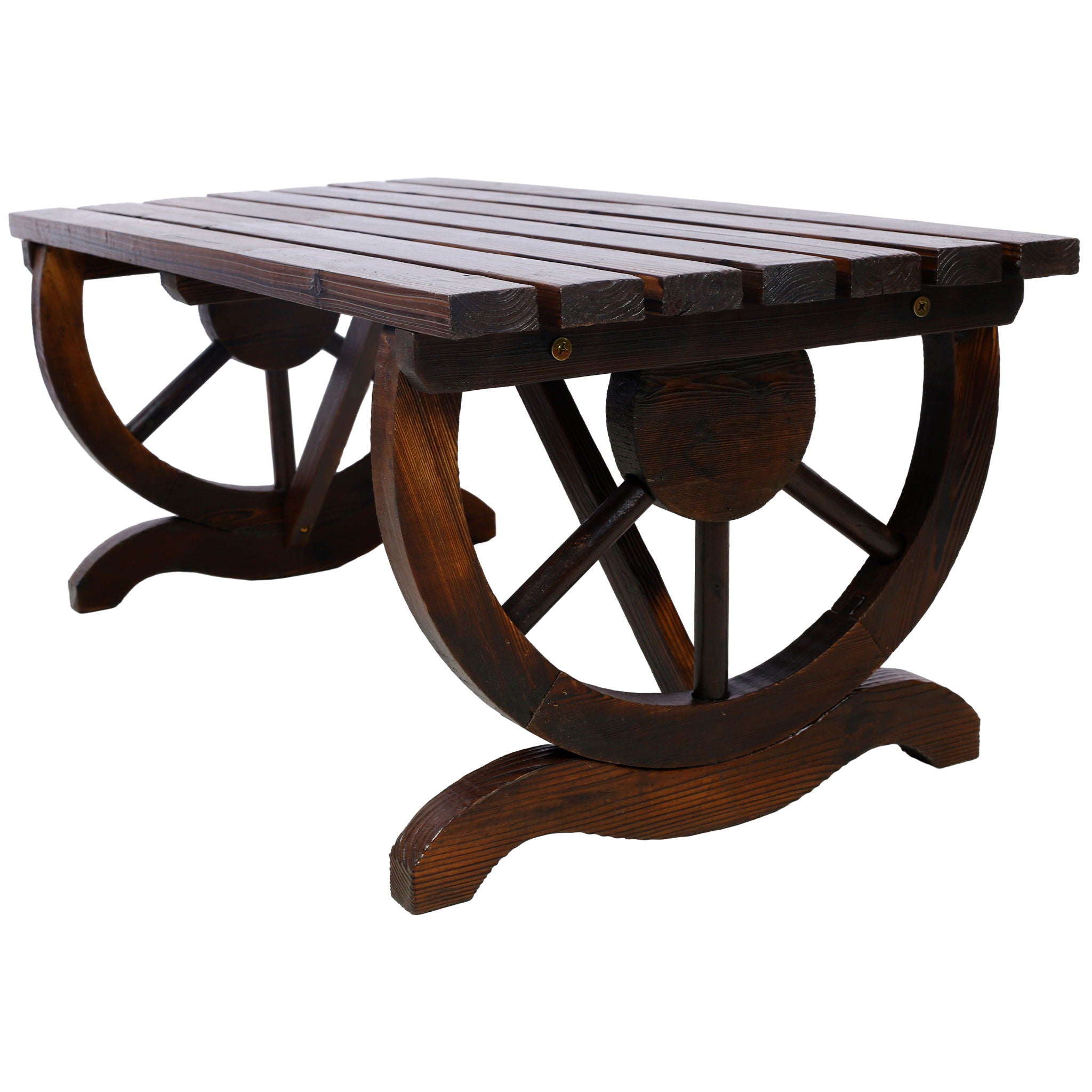 Wagon Wheel Garden Bench