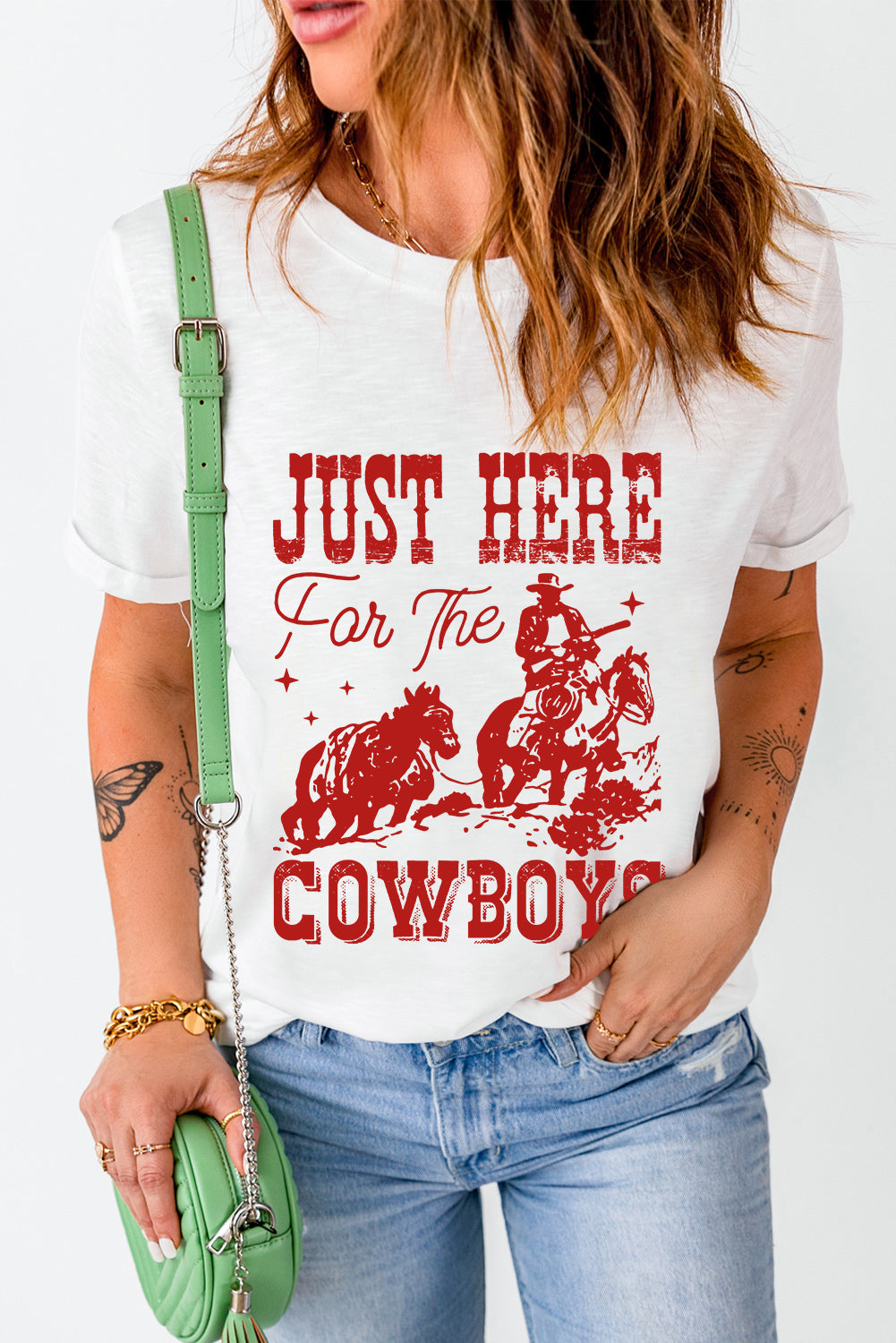 Just Here for the Cowboy Graphic Tee
