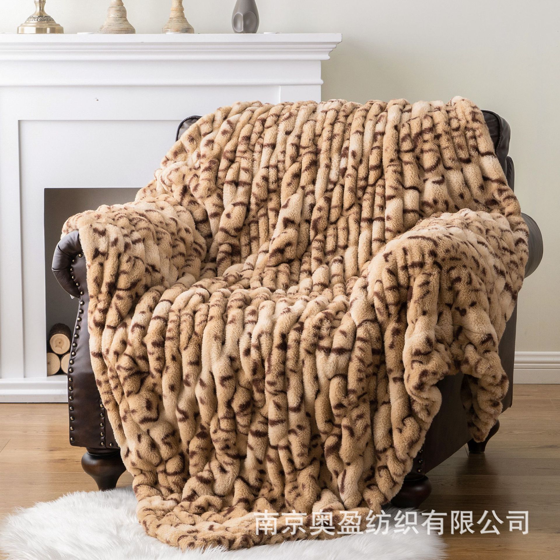 Faux Rabbit Fur Hooded Blanket