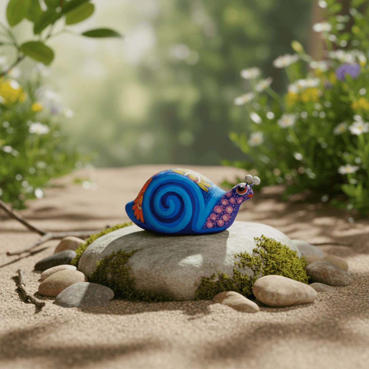 Alebrije Snail Figurine | Colorful Hand-Painted Design