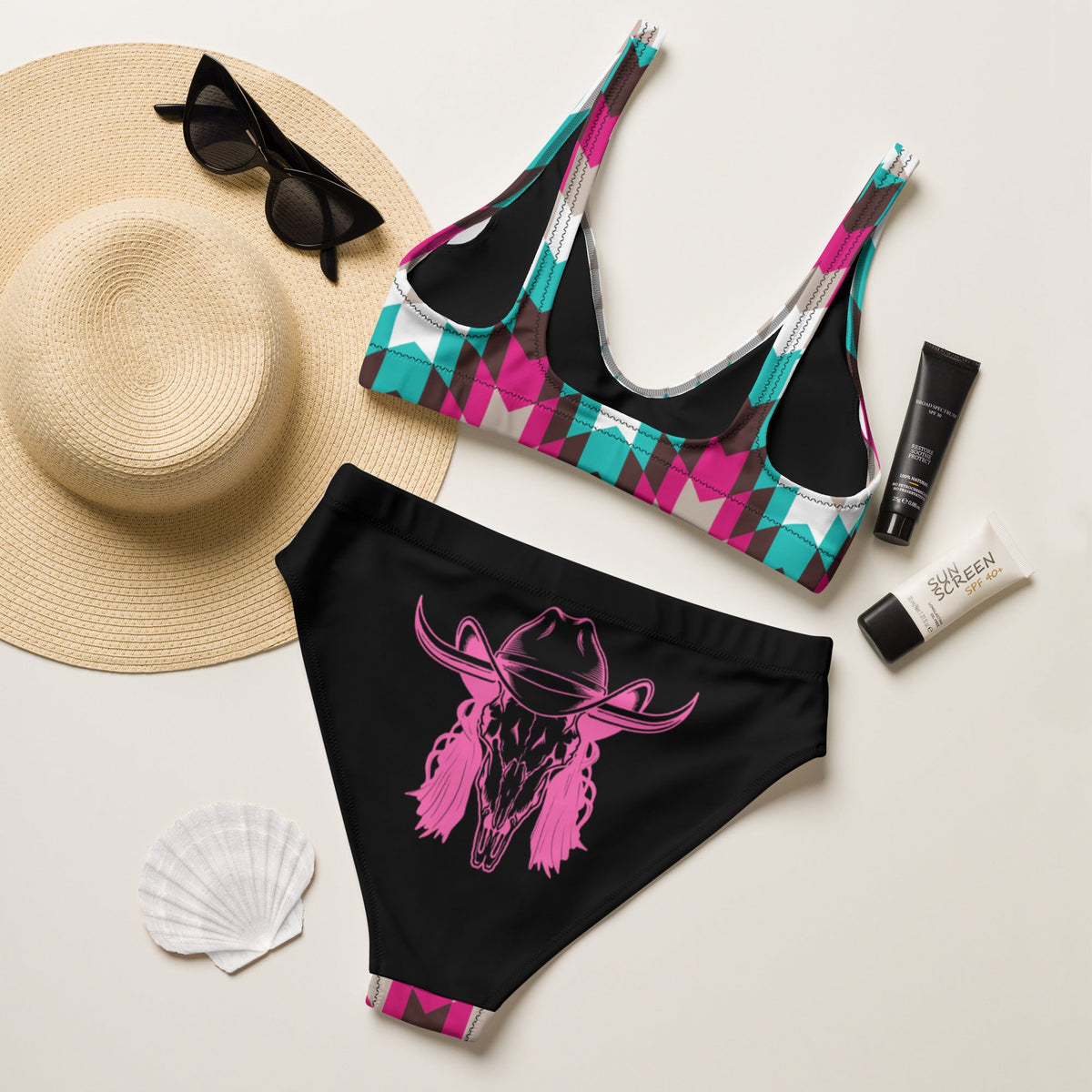 Women's Yeehaw Aztec High-Waist Bikini