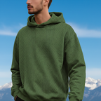 Army Green Hoodie - Sky Background