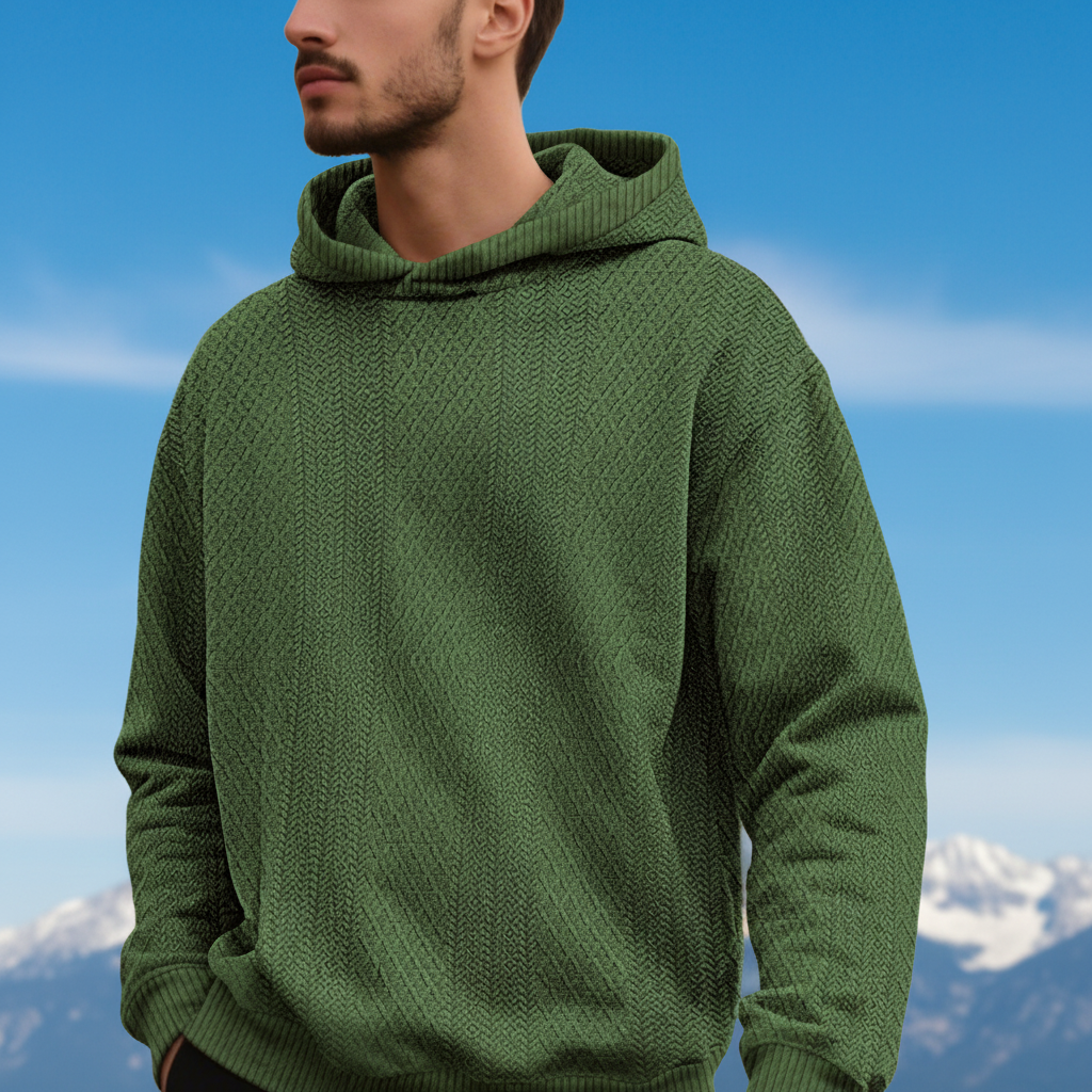 Army Green Hoodie - Sky Background