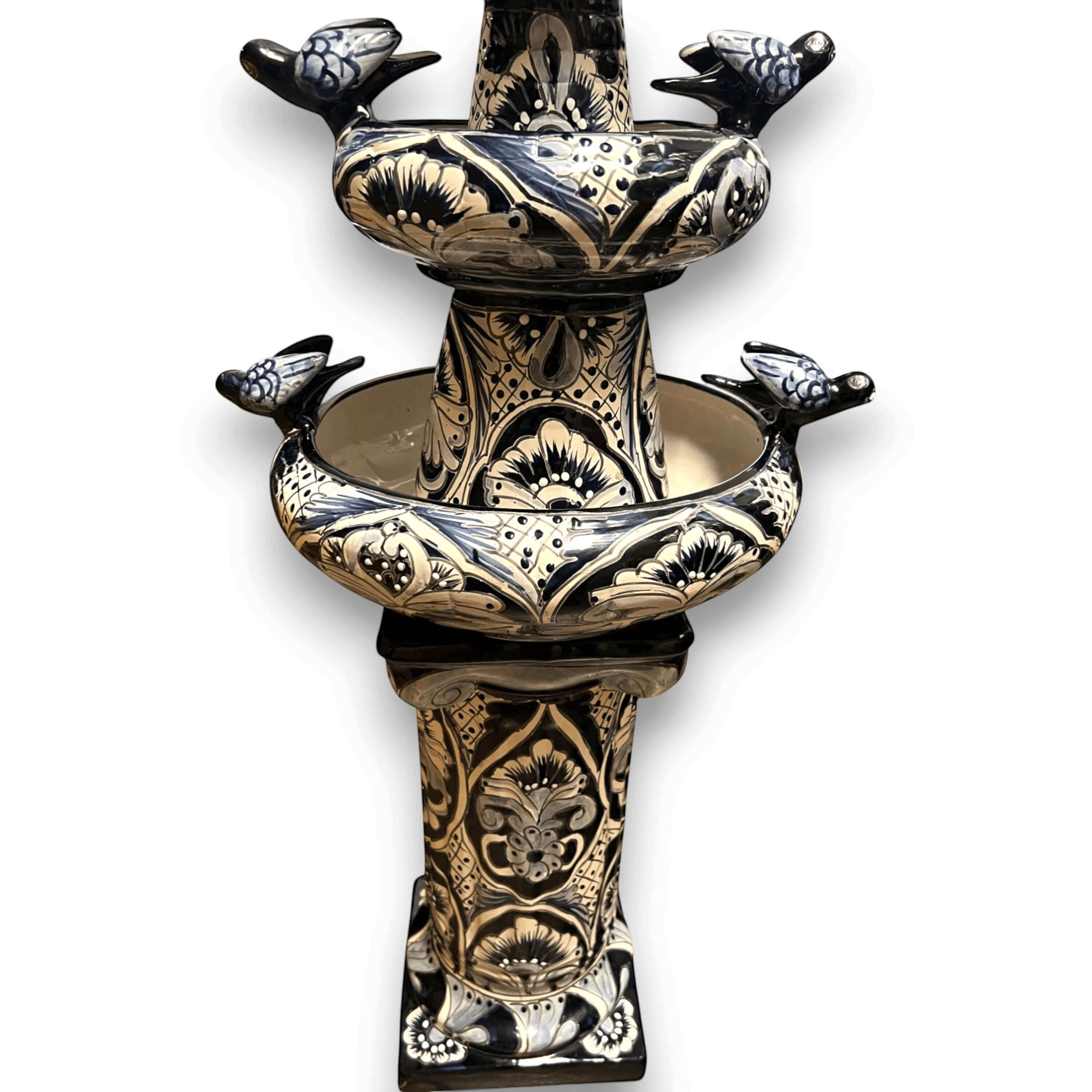 Talavera Blue & White Tiered Fountain