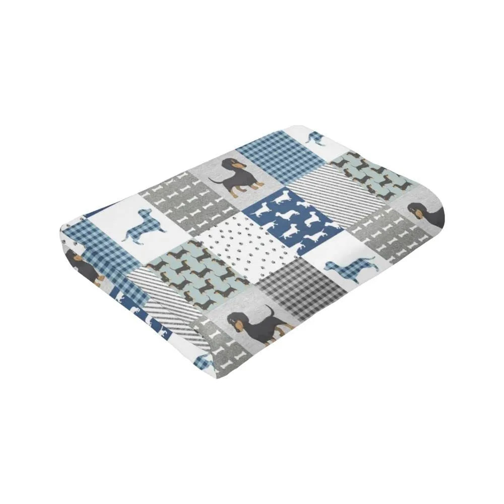 Dachshund Plaid Flannel Blanket