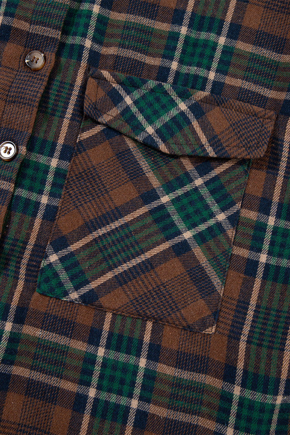 Brown Plaid Button-Down Shirt