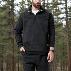 Black Half-Zip Pine Forest Square