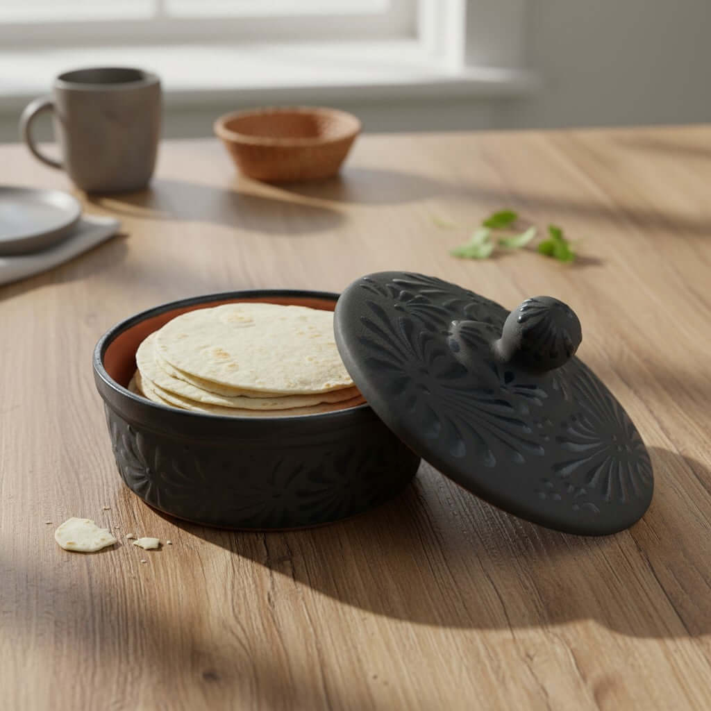 Black Talavera Tortilla Keeper