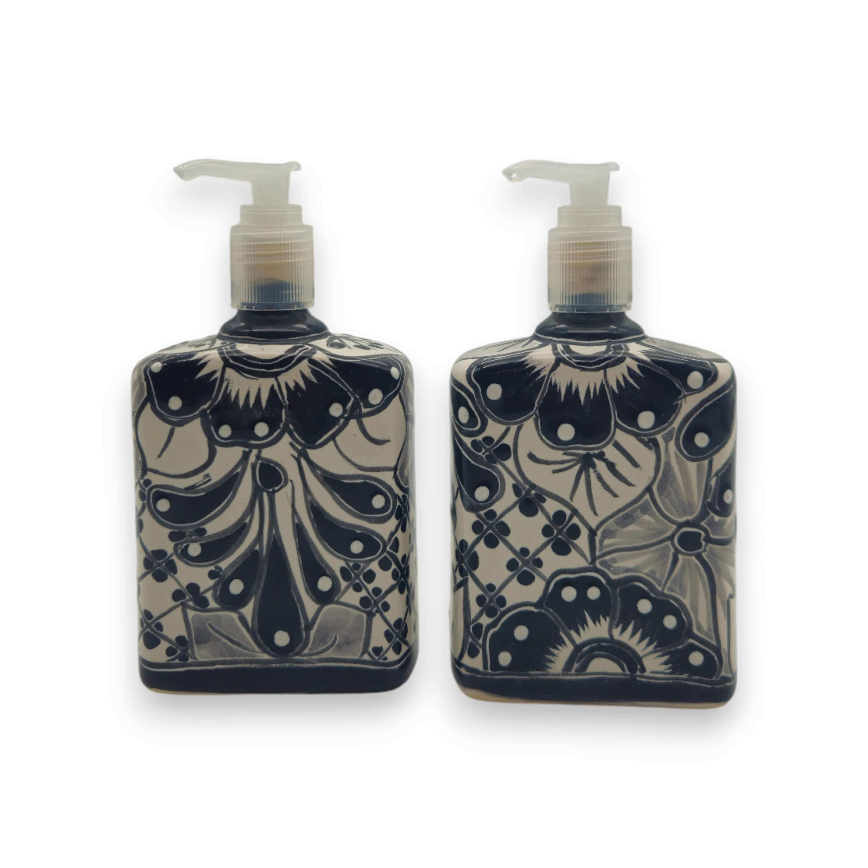Black & White Talavera Soap Dispenser