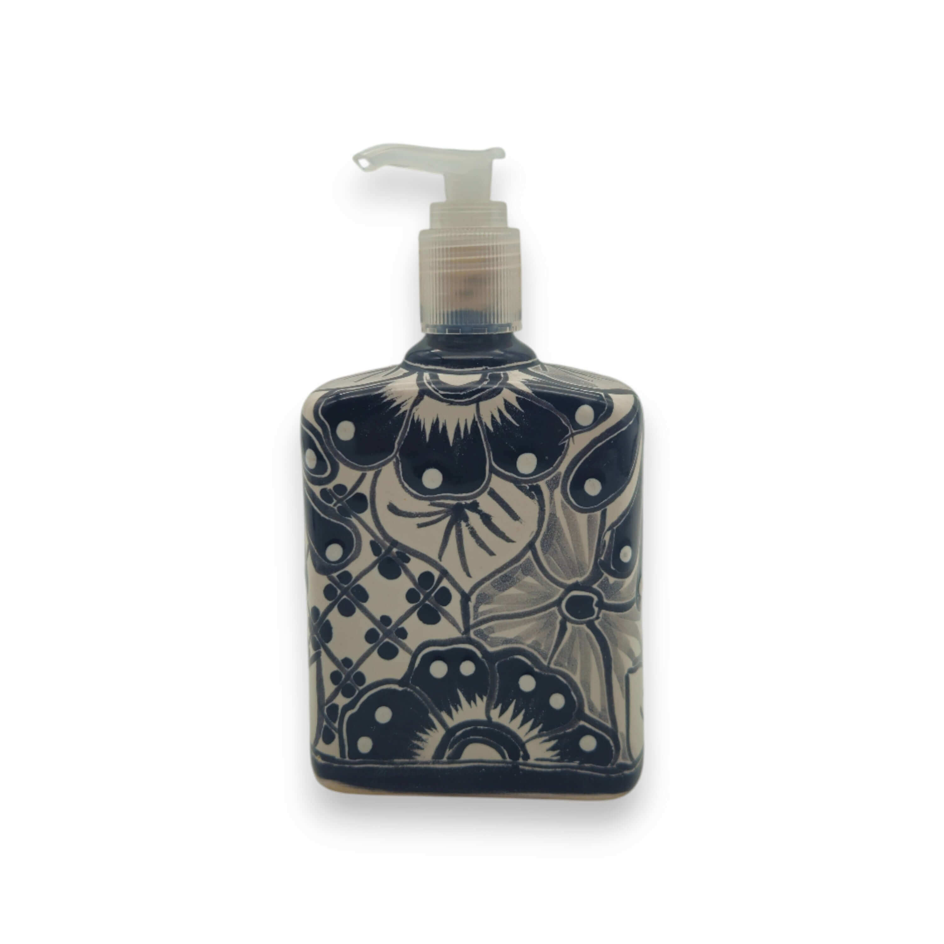 Black & White Talavera Soap Dispenser