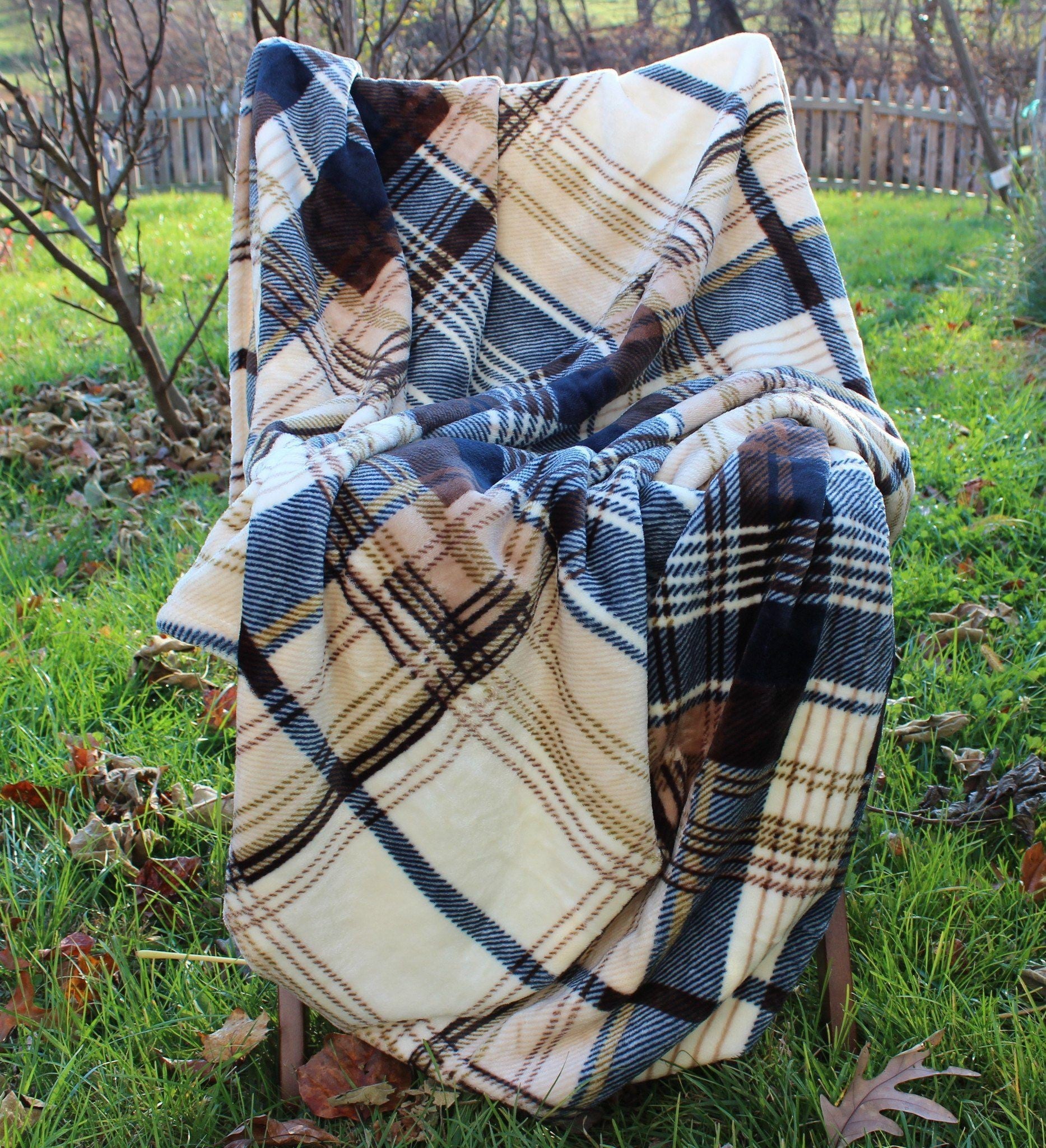 Winter Cabin Plaid Throw Blanket