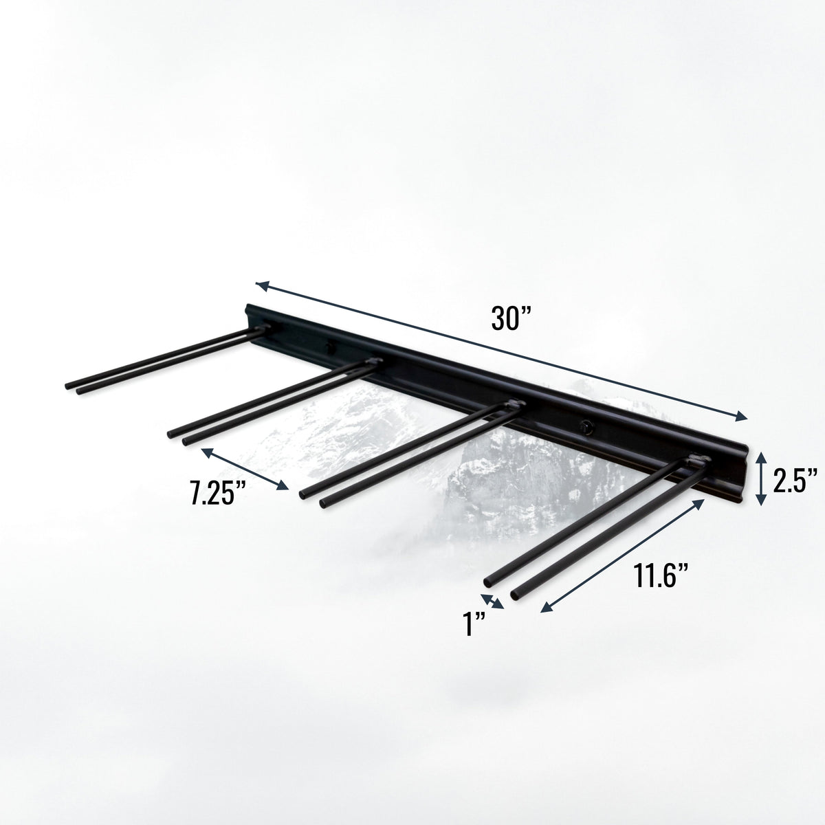 Snowbasin Wall-Mount Ski Storage Rack | Holds Up to 8 Pairs