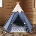 Blue Pet Teepee — Colorado Cabin Background