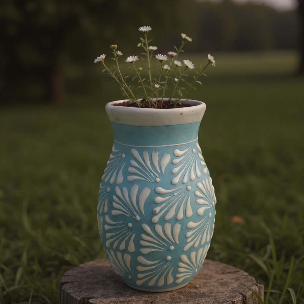 Blue Talavera Vase