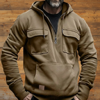 Brown Hoodie – Wood Wall Background